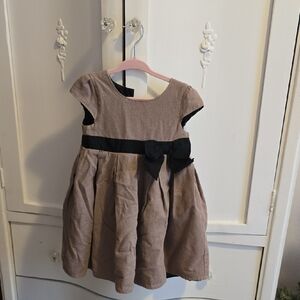 Carter's Elegant Tan Dress with Black Bow